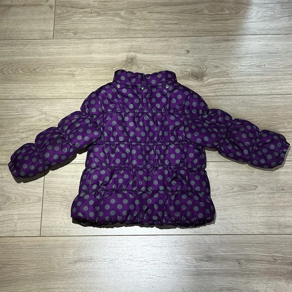 Carters Puffer Coat‎ 36 Months Purple Polka Dot Winter Warm Padded Jacket